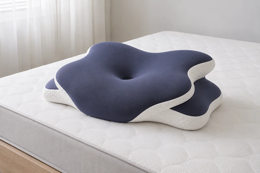Coin de matelas nu avec l'oreiller pose dessus