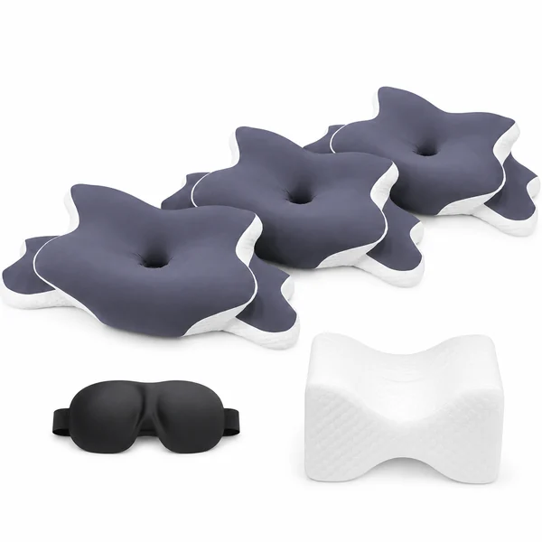 3 oreillers — Masque de sommeil + coussin genou offerts